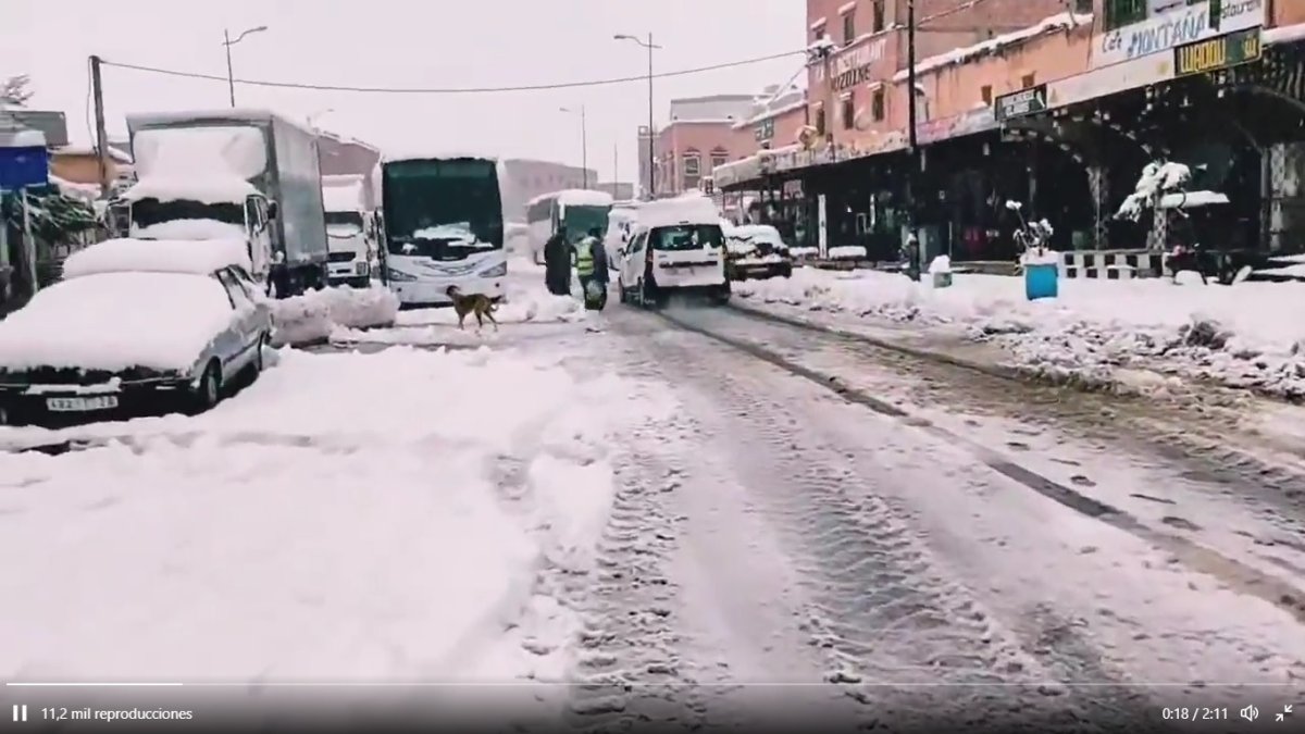 Ouarzazate. El temporal de nieve afecta a amplias zonas del país.