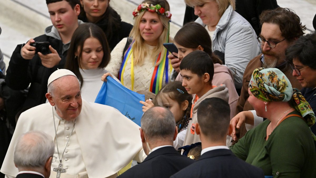 El papa Francisco durante la audiencia general de este miércoles 22 de febrero de 2023 en Ciudad del Vaticano.