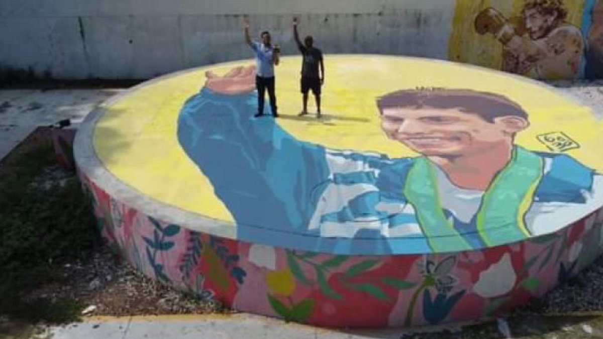 El mural de puede observarse desde una vista aérea.