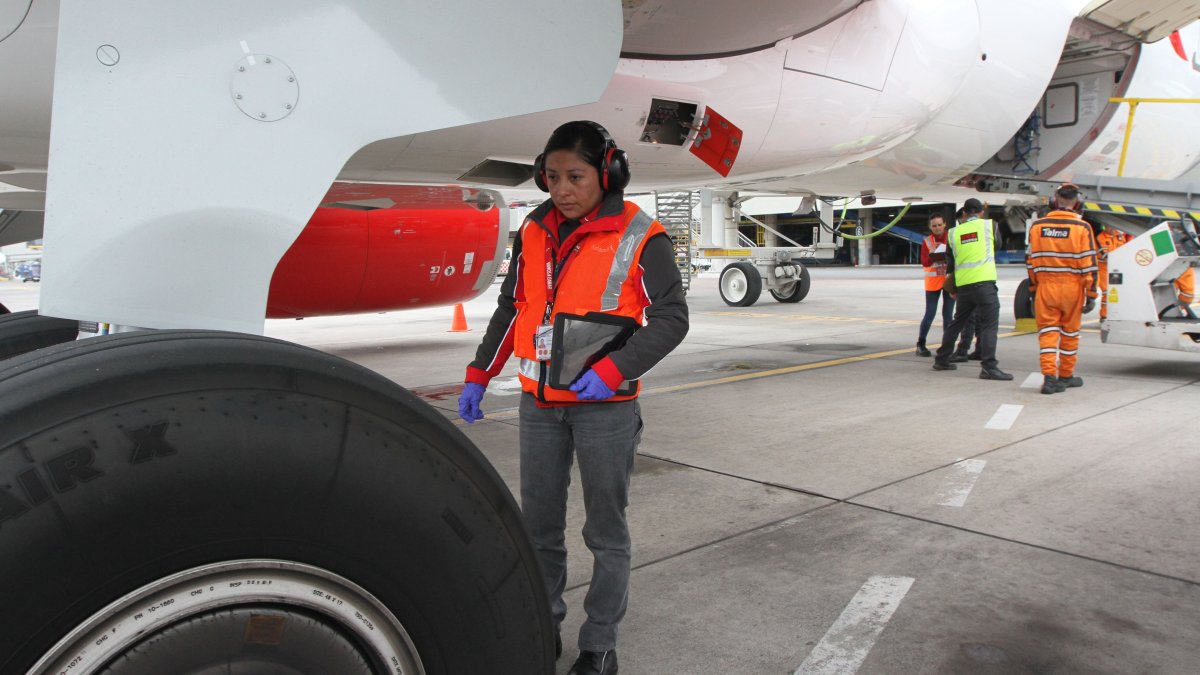 Labor. Lorena Pillajo trabaja hace 8 años en el mercado aeronáutico.