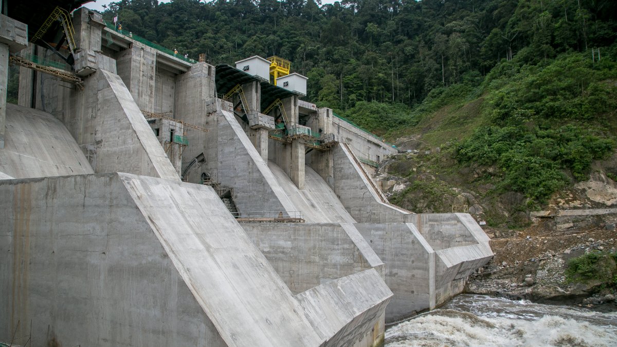 Obra. Estructura de la Central Hidroeléctrica Manduriacu, en Pichincha.