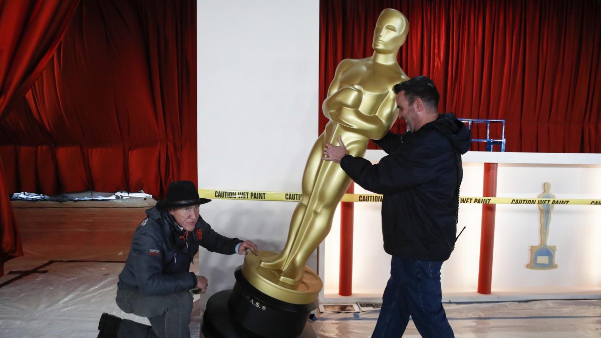 Vista de los preparativos de la edición 95 de los premios Óscar, el 10 de marzo de 2023, en Los Ángeles, California (EE.UU.).