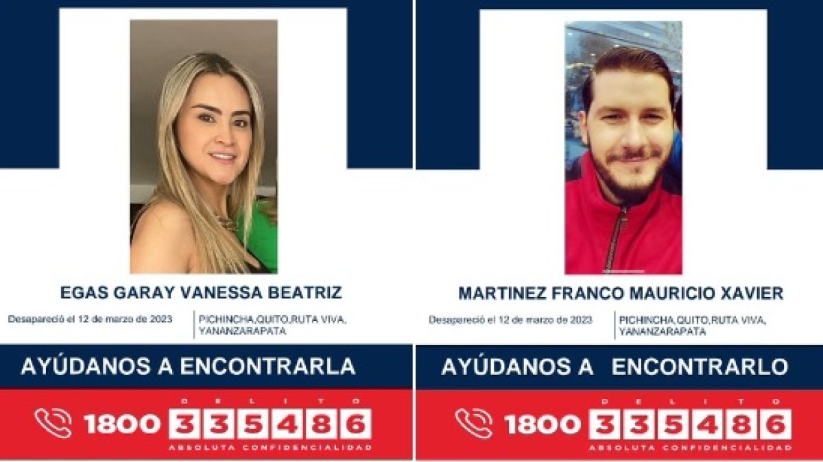 Con este cartel las autoridades anunciaron la desaparición y búsqueda de los esposos.