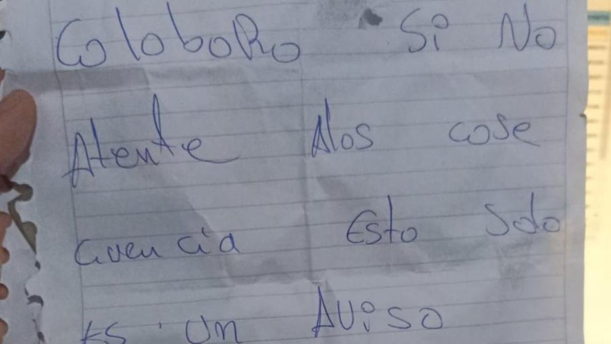 Este es el papel dejado en un negocio en el noroeste de Guayaquil.