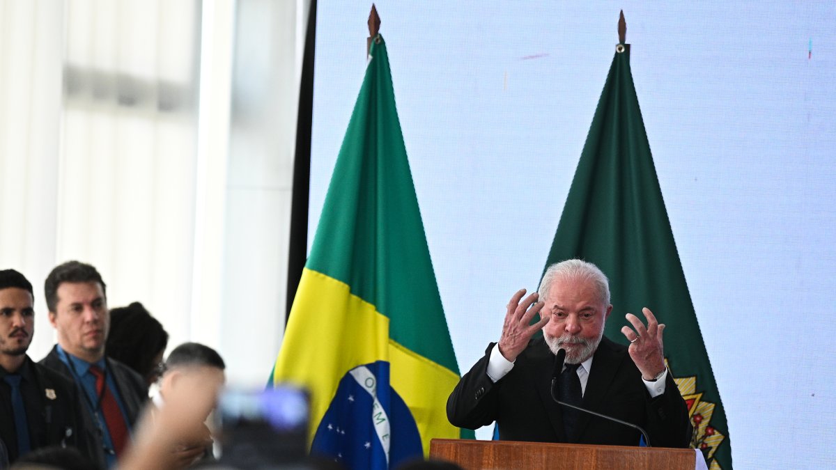 El Presidente de Brasil, Luiz Inácio Lula da Silva, participa de la ceremonia de lanzamiento del programa nacional de seguridad pública  en Brasília (Brasil).