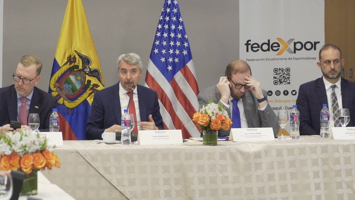 Felipe Ribadeneira, presidente de Fedexpor, en cita con los congresistas.