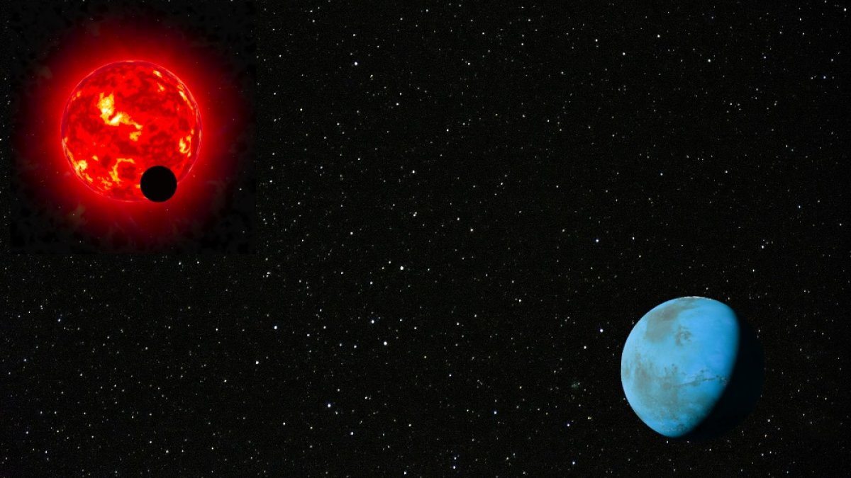 Concepción artística del sistema planetario en torno a TOI-2096.