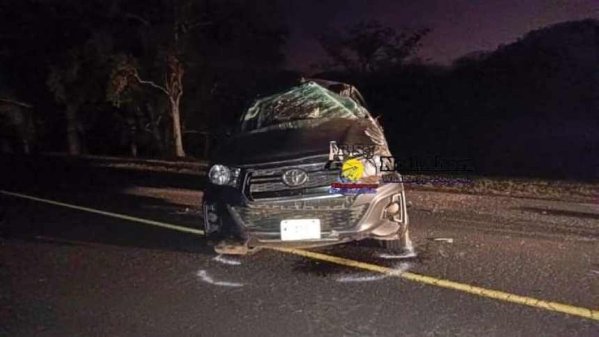 Vehículo en el que se movilizaba el grupo de migrantes, en Nicaragua.