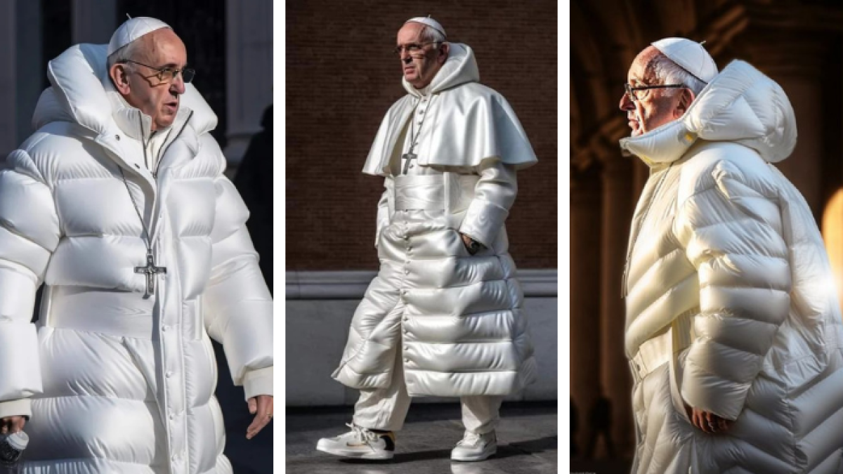 Foto del Papa Francisco manipulada con la Inteligencia Artificial.