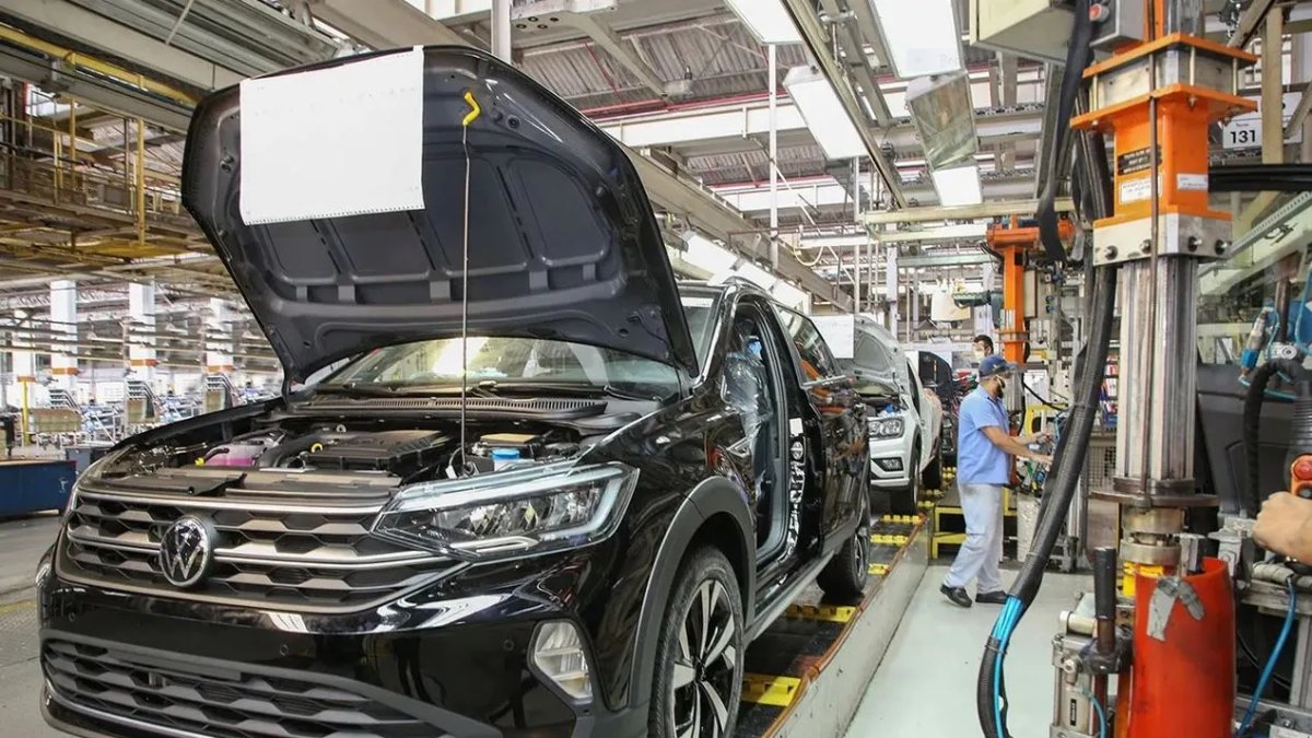 Una planta de autos Volkswagen en Brasil.