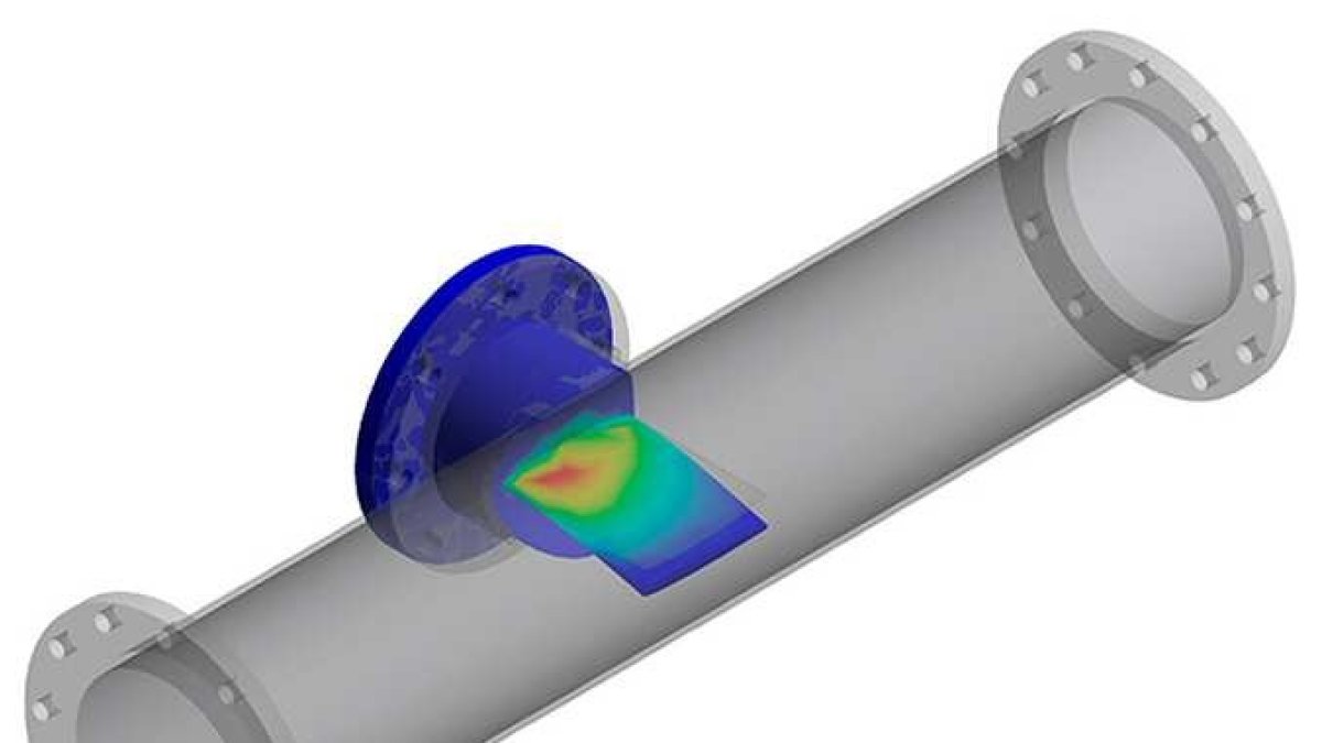 Uno de los diseños del dispositivo adaptado a las tuberías, que ha sido creado por investigadores de la UPC.