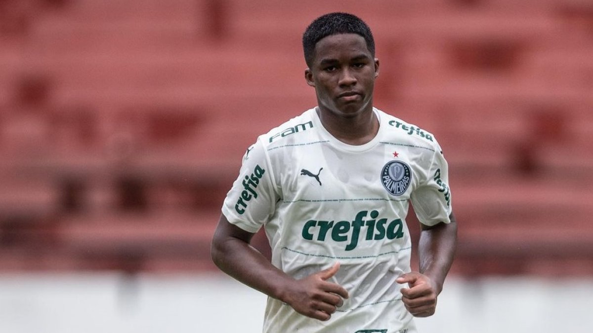Endrick, de 16 años, actualmente milita en el Palmeiras de Brasil y en junio de 2024 se unirá al Real Madrid.