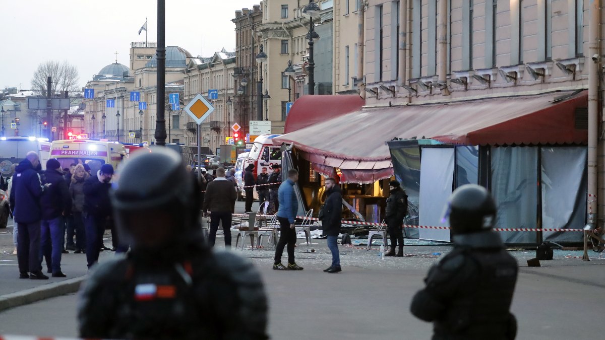 Imagen de la cafetería de San Petersburgo donde se produjo el atentado contra el bloguero militar.