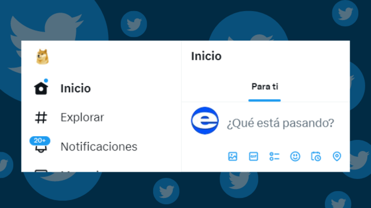 Doge puede ser visto ocupando el lugar del logo de Twitter solo en la versión de escritorio de la red social