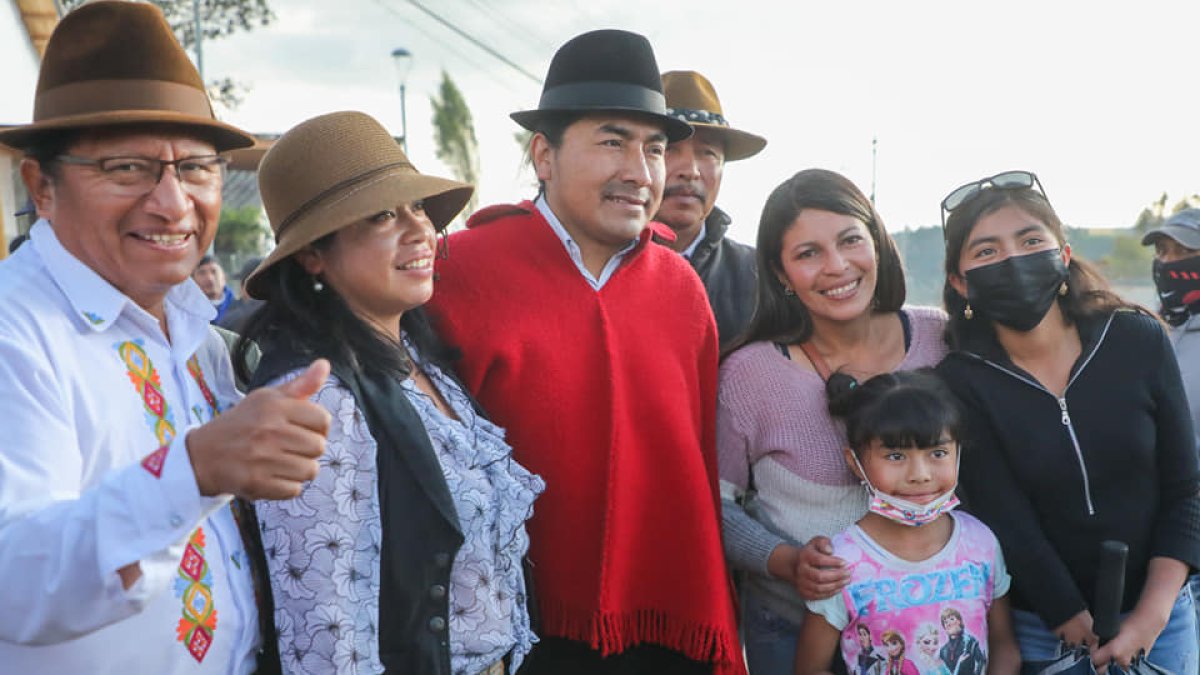 Cercanía. En la protesta como en la campaña política, Guillermo Churuchumbi y Leonidas Iza han hecho ‘match’.