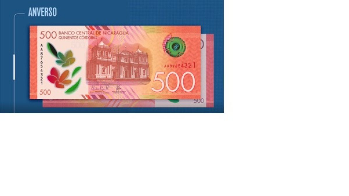 El nuevo billete de 500 córdobas (unos 13,75 dólares) contiene mejoras en relación al actual