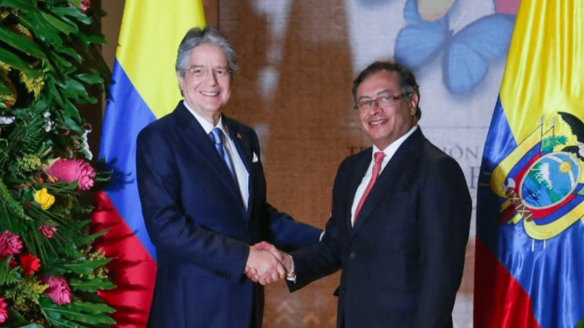 Cita. Los mandatarios de Ecuador y Colombia, Guillermo Lasso y Gustavo Petro  se reunieron en agosto de 2022 tras la investidura dada en la nación cafetera.