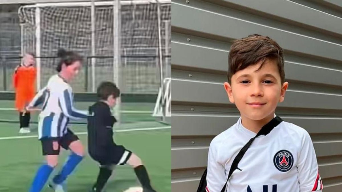 En el video se ve al niño mostrando gran destreza con el balón.