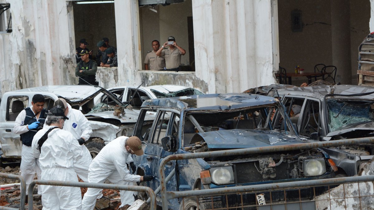Según Mario Pazmiño, la explosión del cuartel policial de San Lorenzo, en 2018, es uno de los antecedentes más recientes el terrorismo en el país.