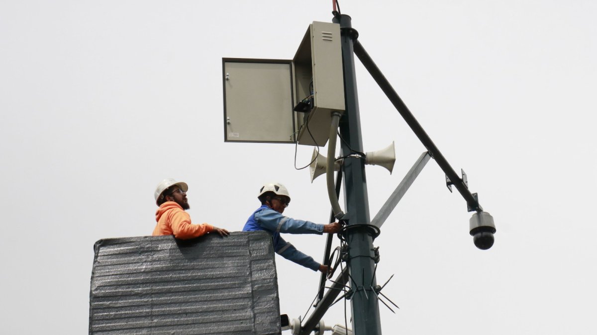 Simulación. Durante el evento se activaron las alarmas para mostrar que estaban habilitadas.