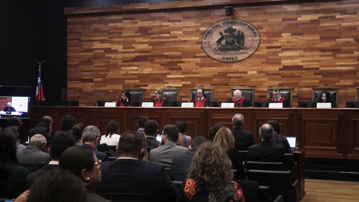Fotografía general de la Corte Interamericana de Derechos Humanos (Corte IDH) durante una audiencia pública, hoy en Santiago (Chile).