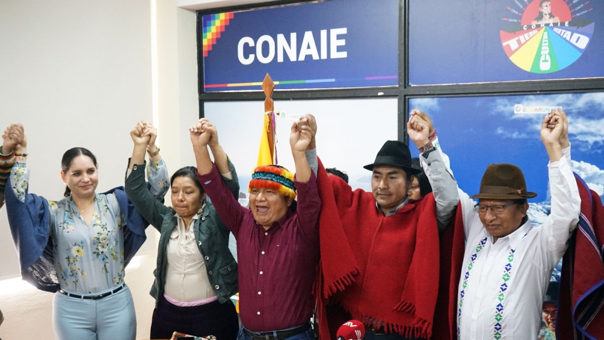Respaldos. Desde la Conaie, Leonidas Iza apoya abiertamente a Churuchumbi, quien ha apoyado las últimas movilizaciones.
