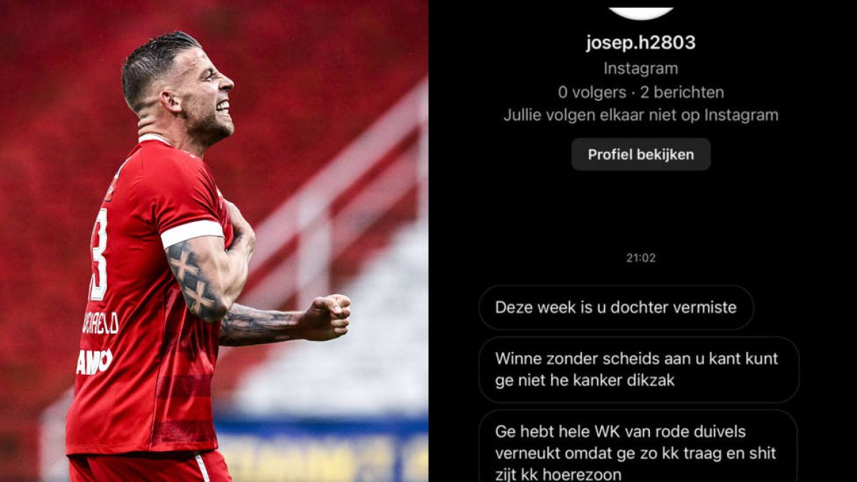 El belga publicó las capturas de las amenazas en su IG.