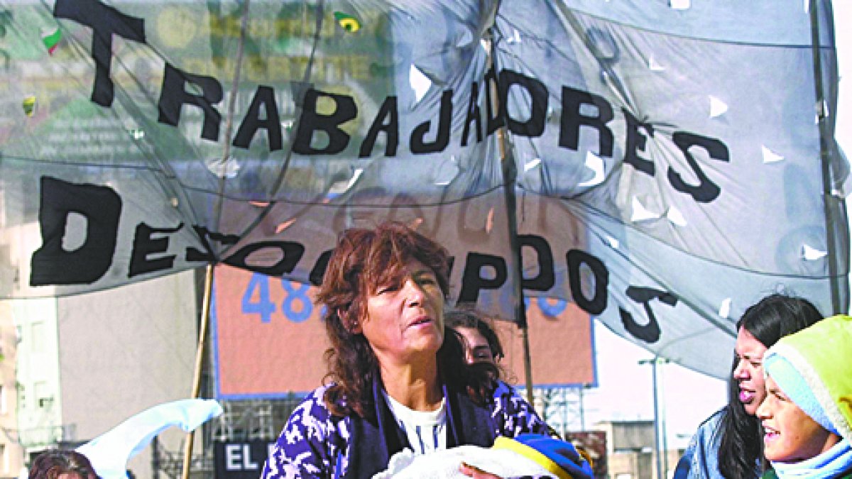 Plantón.- Una de las marchas de los trabajadores argentinos.