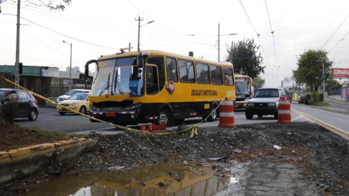 Antes. Así estaba la avenida previo a los trabajos