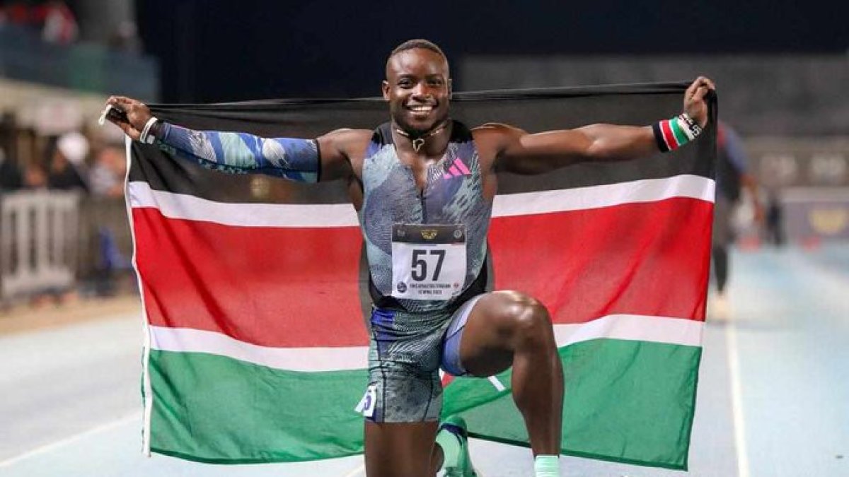 Ferdinand Omanyala luego de hacer 9.84 segundos en los 100 metros.