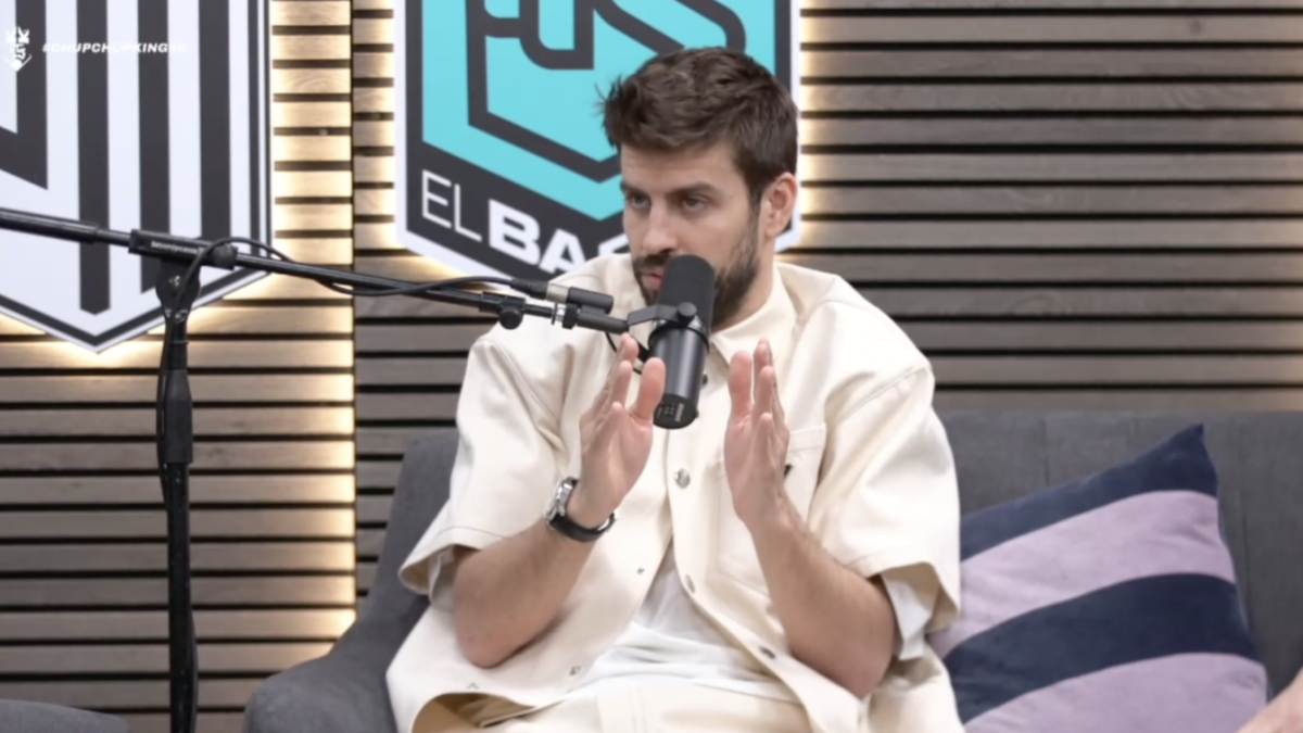 Gerard Piqué en una de las transmisiones de la Kings League por medio de Twitch, canal de streaming.