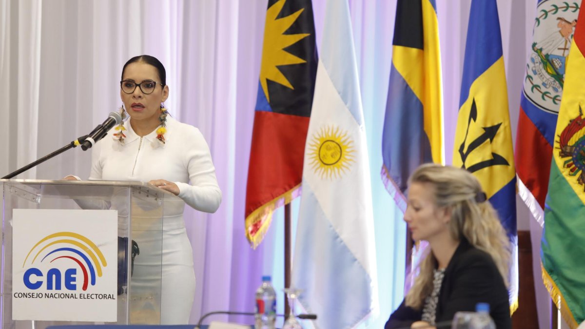 La presidenta del Consejo Nacional Electoral (CNE), Diana Atamaint, en una imagen de archivo.