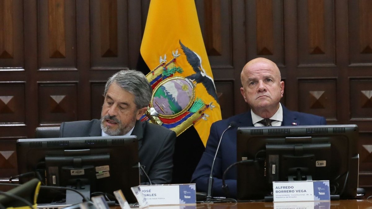Reunión. El vicepresidente Borrero lidera el gabinete sectorial de la Salud junto al ministro de la misma cartera.