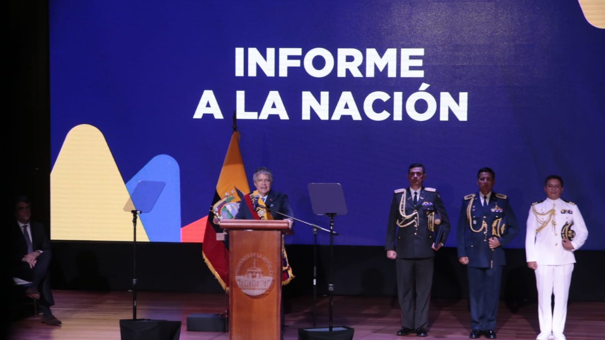 Guillermo Lasso da su informe a la nación en Quito.