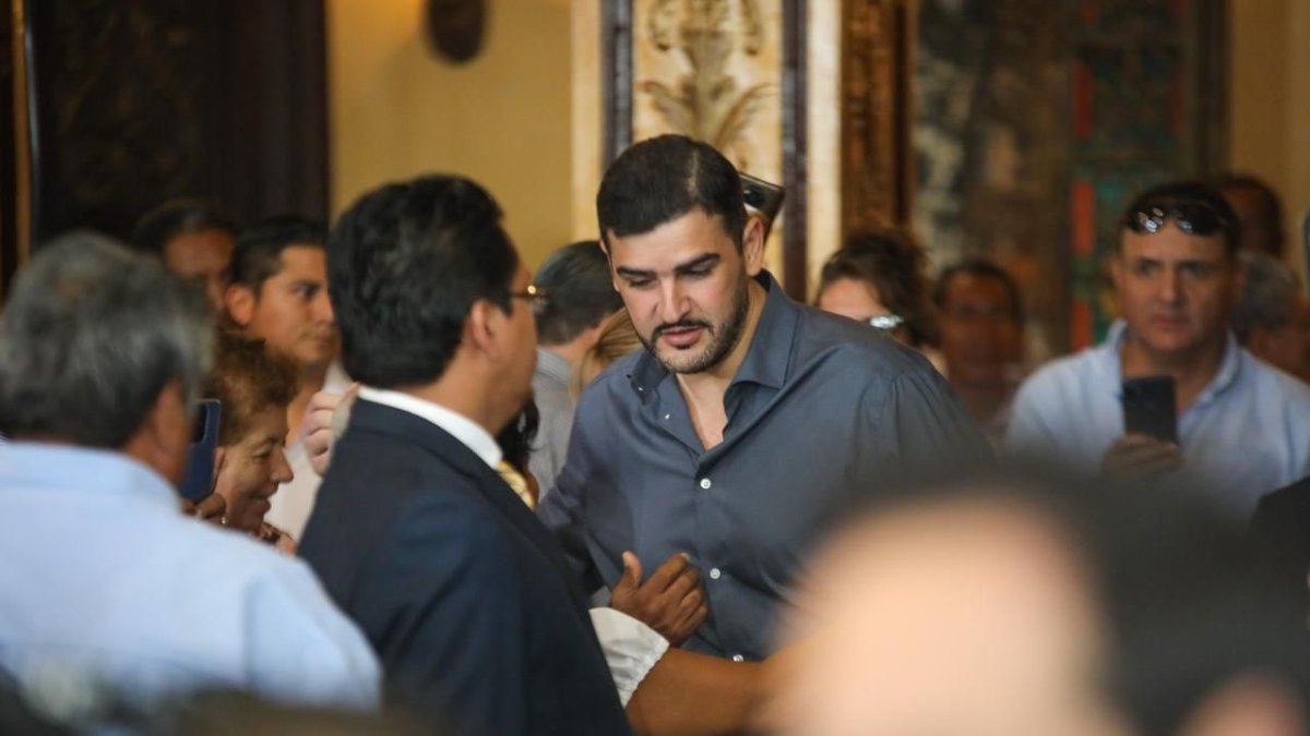 El alcalde de Guayaquil, Aquiles Alvarez, durante una pasada sesión del COE.