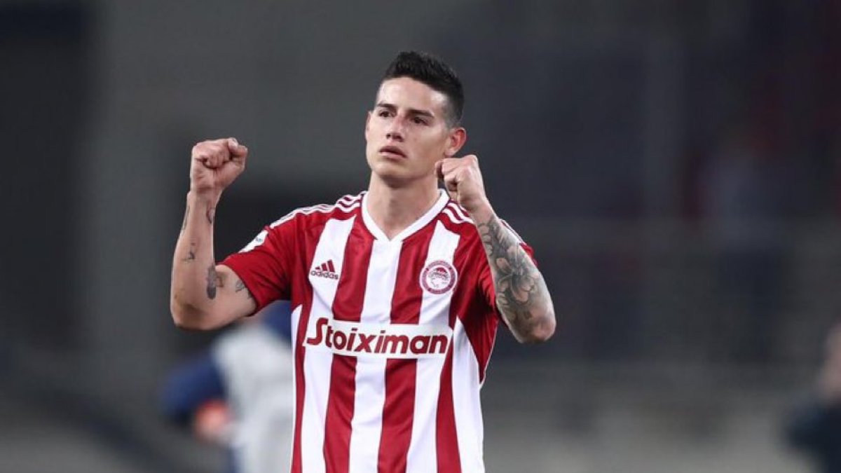 James Rodríguez jugó durante 7 meses en el Olympiacos. Llegó en septiembre de 2022