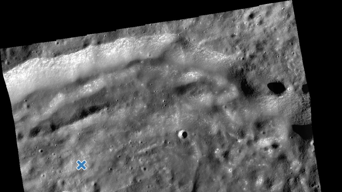Fotografía publicada por la NASA tomada el 26 de abril de 2023 por la sonda Lunar Reconnaissance Orbiter (LRO) . 