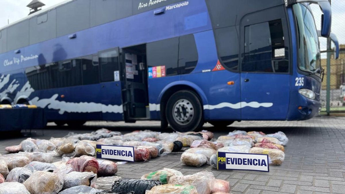Una foto referencial sobre el decomiso de droga a la este red en Chile