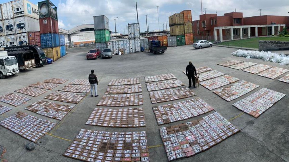 Operativo. El 23 de mayo de 2023 la Policía descubrió en el puerto de Guayaquil cerca de dos toneladas de cocaína en cajas de banano con destino a Alemania.