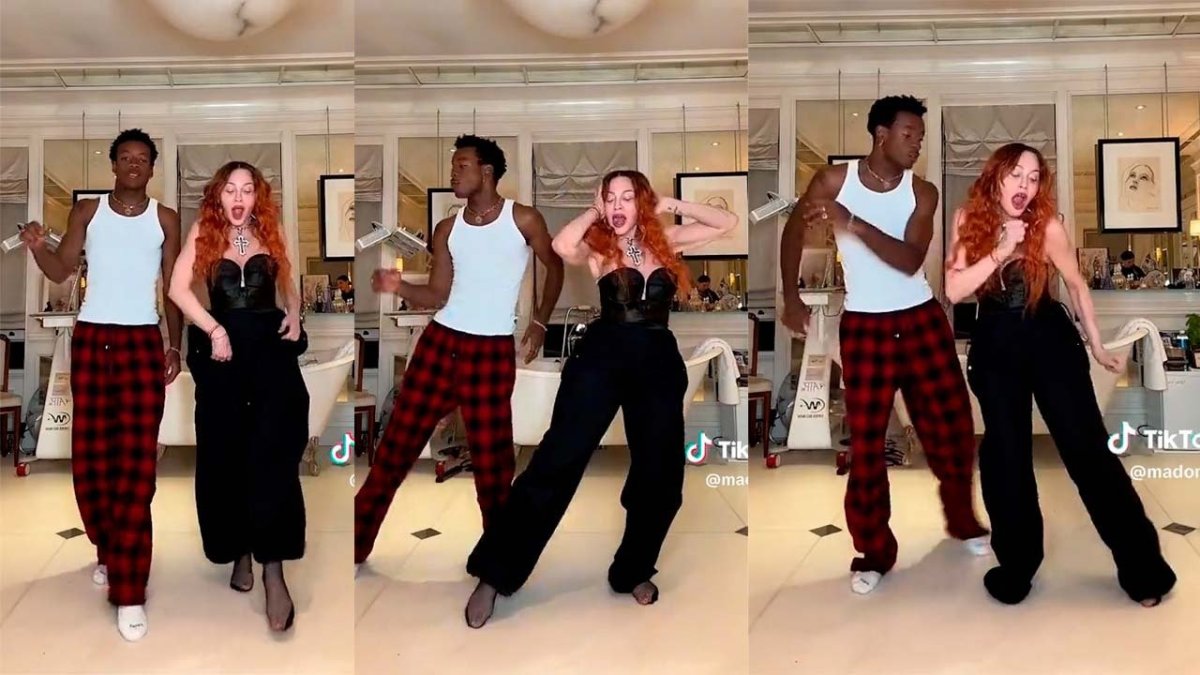 Madonna al ritmo de la salsa colombiana de Joe Arroyo en su cuenta de Tik tok.