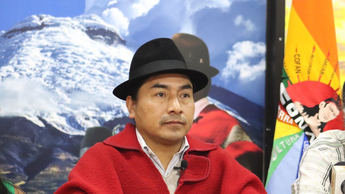 El líder del movimiento indígena, Leonidas Iza.