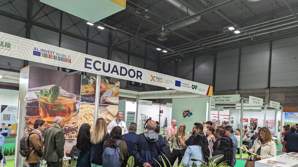El stand de Ecuador fue uno de los más visitados en la Feria Organic Food y Eco Living. España se encuentra en el top 5 de países a los que Ecuador exporta mercancías.