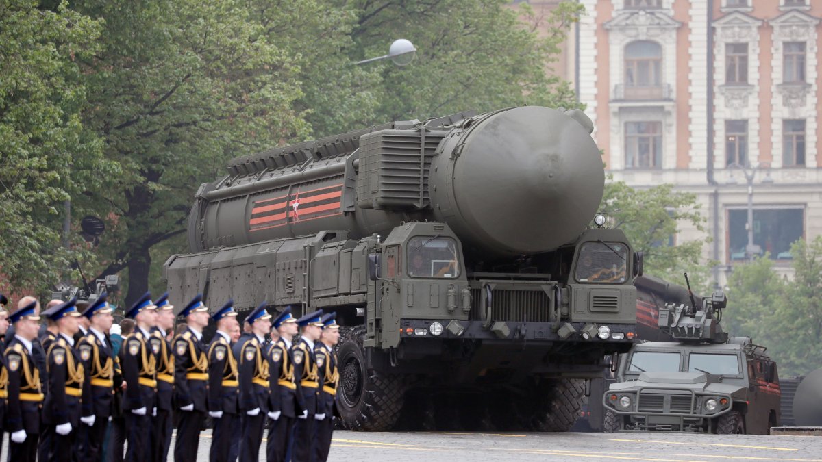 Imagen de un misil nuclear estratégico RS-24 Yars ruso.