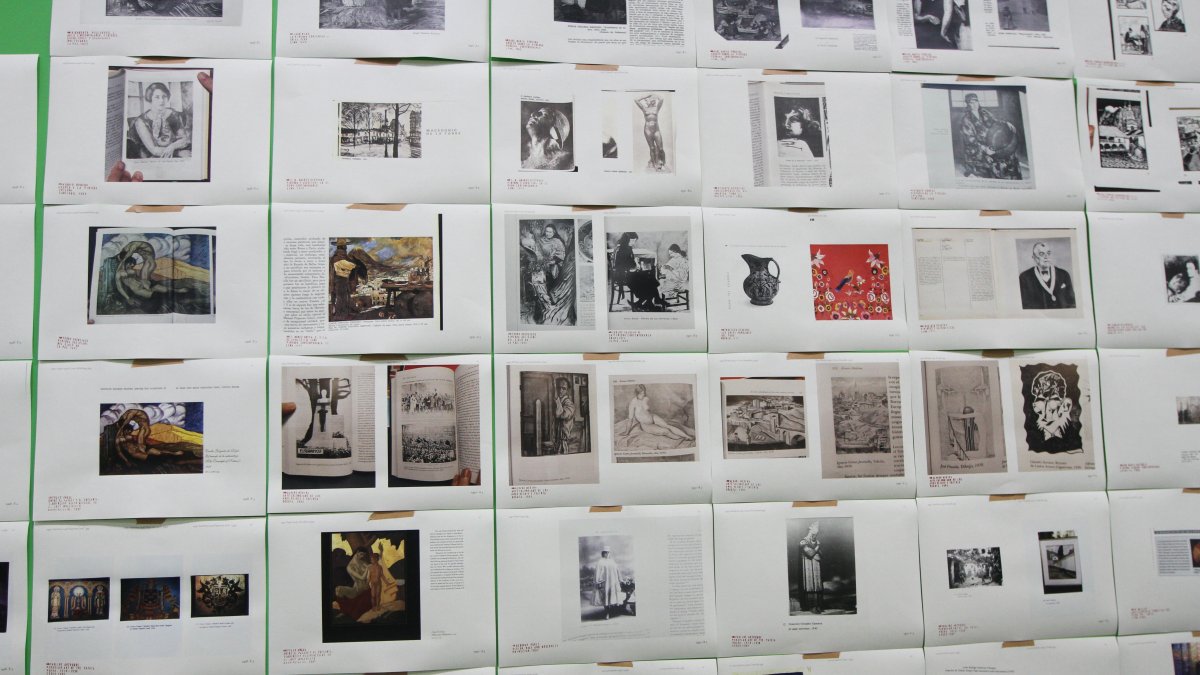 La exposición de arte.