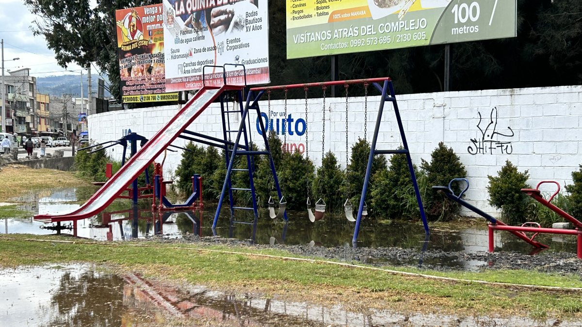 Suciedad. Una laguna se formó en la zona verde y el paso está cerrado.