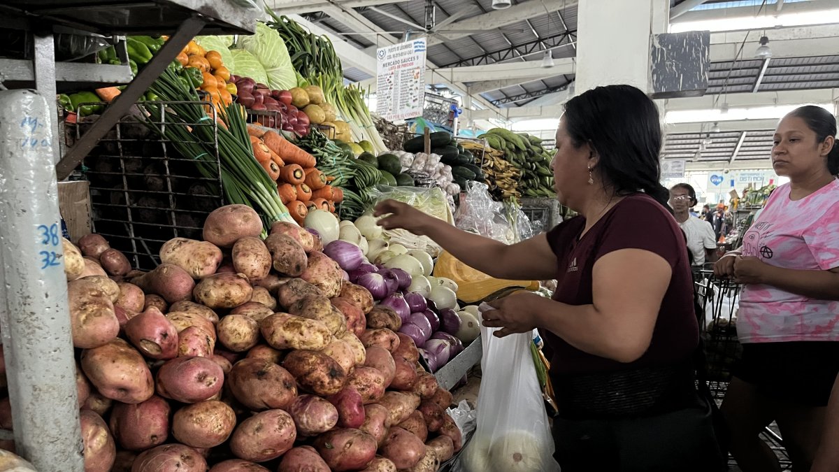 Alimentos.- En los mercados de Guayaquil la libra de cebolla se vende a 0,80 de dólar.
