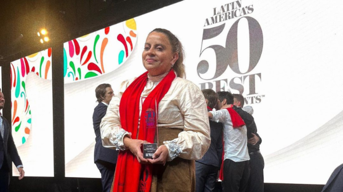 La ecuatoriana Pia Salazar durante los 'World's 50 Best Restaurants' en 2022.