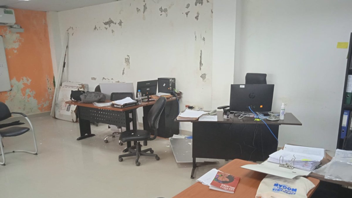 Afectaciones del sismo en el edificio del Gad Cantonal de Muisne, epicentro del movimiento telúrico.