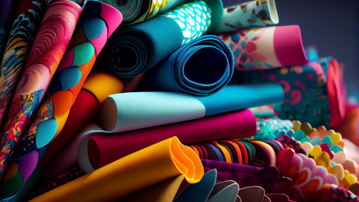 Vibrant fashion textile pattern collection on display ,generative artificial intelligence