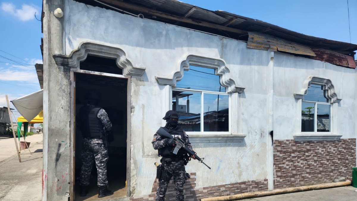 Daule. Una de las viviendas que fue allanada el pasado jueves.